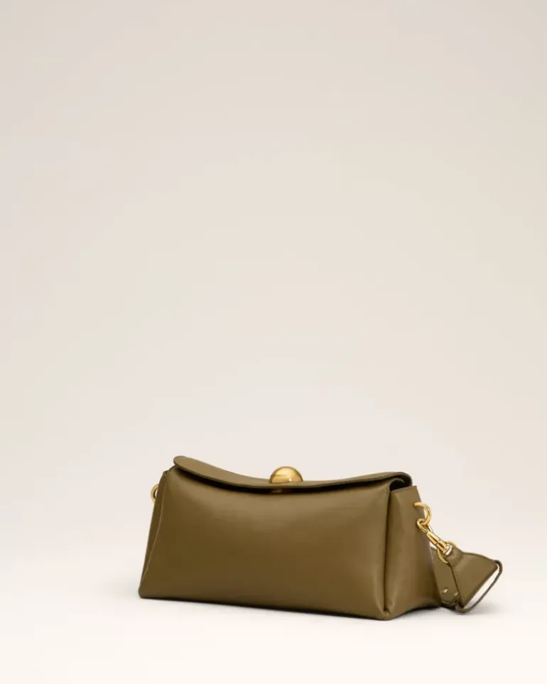 Ami Paris Leather Carrousel Bag KHAKI Cheap