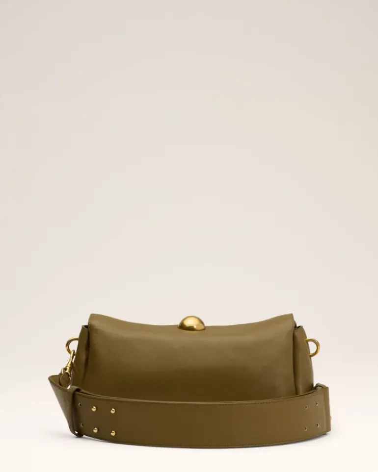 Ami Paris Leather Carrousel Bag KHAKI Cheap