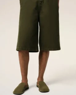 Ami Paris Leather Midi Slippers KHAKI Online