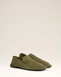 Ami Paris Leather Midi Slippers KHAKI Online