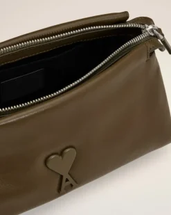 Ami Paris Leather Voulez-Vous Pouch KHAKI Flash Sale