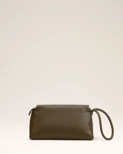 Ami Paris Leather Voulez-Vous Pouch KHAKI Flash Sale