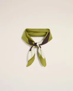 Ami Paris Khaki Silk Tricolor Bandana LICHEN/EGGPLANT/WHITE CREAM Flash Sale