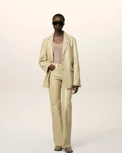 Ami Paris Leather Two Buttons Jacket LIGHT SAND Online