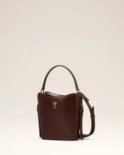 Ami Paris Mini Paris Paris Bucket Bag CHOCOLATE Clearance