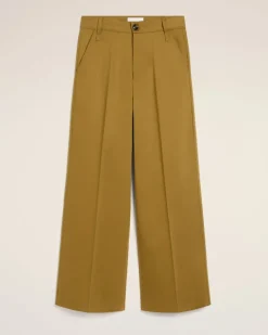 Ami Paris Mustard Cotton Baggy Fit Trousers HAVANA Outlet
