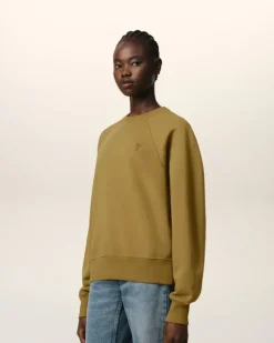Ami Paris Mustard Cotton Tonal Ami de Coeur Sweatshirt HAVANA Shop