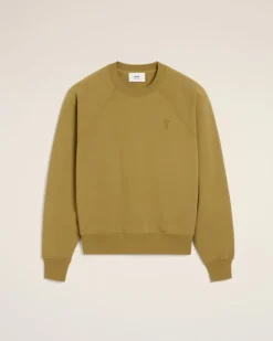 Ami Paris Mustard Cotton Tonal Ami de Coeur Sweatshirt HAVANA Shop