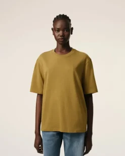 Ami Paris Mustard Cotton Tonal Ami de Coeur T-Shirt HAVANA Online