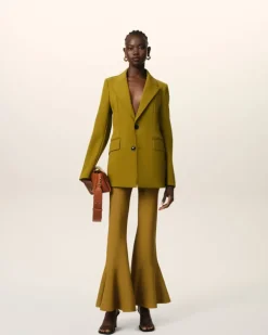 Ami Paris Mustard Godet Short Trousers HAVANA Clearance