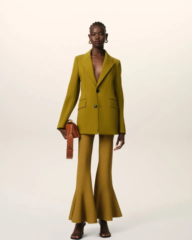 Ami Paris Mustard Godet Short Trousers HAVANA Clearance