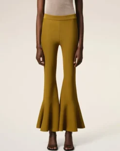 Ami Paris Mustard Godet Short Trousers HAVANA Clearance