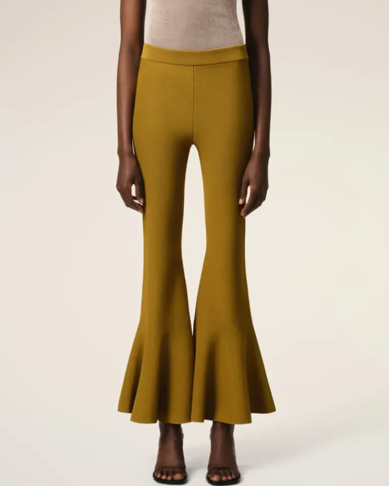 Ami Paris Mustard Godet Short Trousers HAVANA Clearance