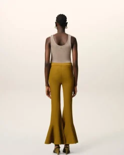 Ami Paris Mustard Godet Short Trousers HAVANA Clearance