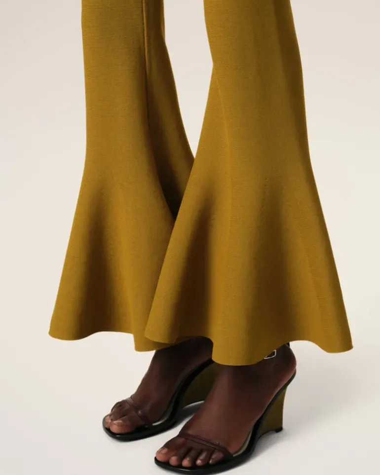 Ami Paris Mustard Godet Short Trousers HAVANA Clearance