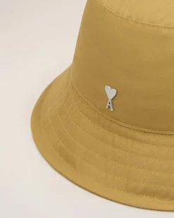 Ami Paris Mustard Twill Ami de Coeur Stud Bucket Hat HAVANA Store