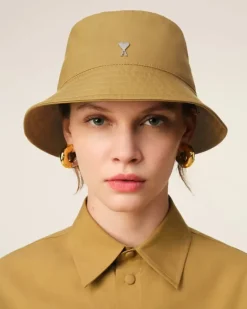 Ami Paris Mustard Twill Ami de Coeur Stud Bucket Hat HAVANA Store