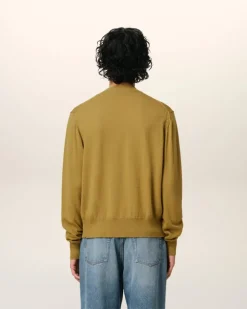 Ami Paris Mustard Wool Ami de Coeur Crew Neck Sweater HAVANA New