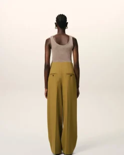 Ami Paris Mustard Wool Sailor Trousers HAVANA Online