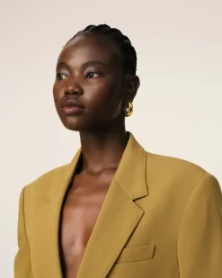 Ami Paris Mustard Wool Semi-Lined Jacket HAVANA Sale