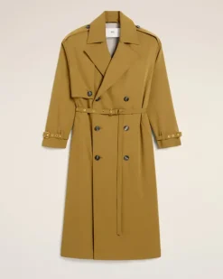 Ami Paris Mustard Wool Trench Coat HAVANA Best