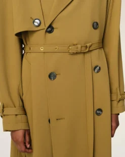 Ami Paris Mustard Wool Trench Coat HAVANA Best