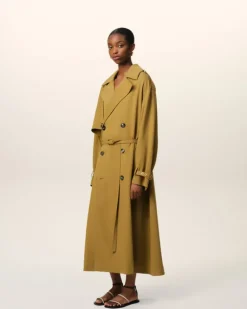 Ami Paris Mustard Wool Trench Coat HAVANA Best