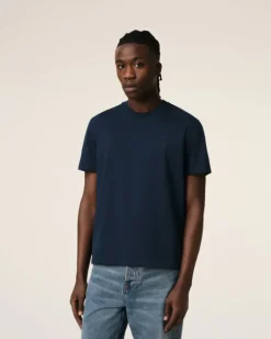Ami Paris Navy Cotton Ami de Coeur T-Shirt NIGHT BLUE Fashion