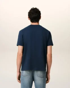 Ami Paris Navy Cotton Ami de Coeur T-Shirt NIGHT BLUE Cheap