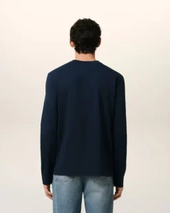 Ami Paris Navy Cotton Ami de Cœur T-Shirt NIGHT BLUE Store
