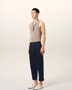 Ami Paris Navy Cotton Carrot Oversized Trousers NAVY BLUE Online