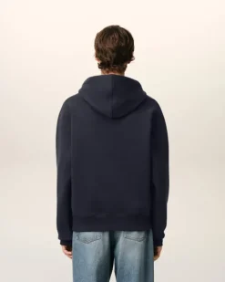 Ami Paris Navy Cotton Hoodie With Patch NAVY BLUE New