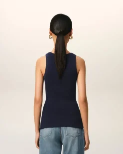 Ami Paris Navy Cotton Rib Ami de Coeur Tanktop NIGHT BLUE Fashion