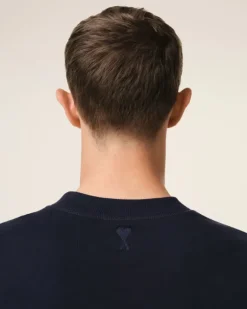 Ami Paris Navy Cotton Sweatshirt NAVY BLUE Shop