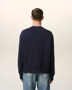 Ami Paris Navy Cotton Sweatshirt NAVY BLUE Shop