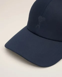 Ami Paris Navy Cotton Tonal Ami de Coeur Embroidery Cap NAVY BLUE/GINGER Discount