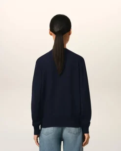 Ami Paris Navy Wool Ami de Coeur Cardigan NIGHT BLUE Online