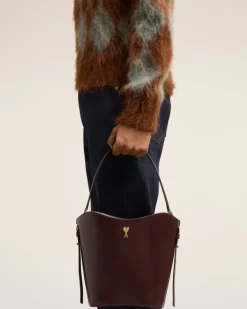 Ami Paris Paris Paris Bucket Bag CHOCOLATE Clearance