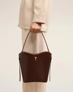 Ami Paris Paris Paris Bucket Bag CHOCOLATE Clearance