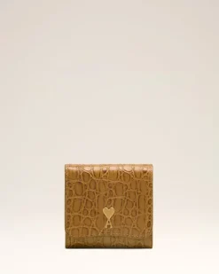Ami Paris Paris Paris Compact Wallet BRONZE Flash Sale