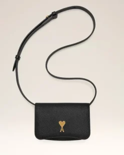 Ami Paris Paris Paris Strap Card Holder BLACK/VIBRATED BRASS Store