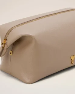 Ami Paris Paris Paris Toiletry Pouch LIGHT TAUPE Cheap