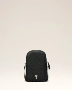 Ami Paris Paris Paris Vertical Camera Bag BLACK/VIBRATED SILVER Shop