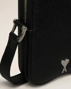 Ami Paris Paris Paris Vertical Camera Bag BLACK/VIBRATED SILVER Shop