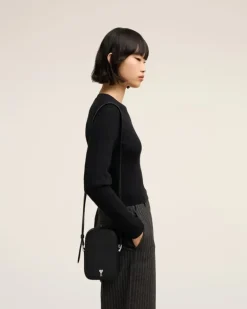 Ami Paris Paris Paris Vertical Camera Bag BLACK/VIBRATED SILVER Shop