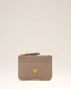 Ami Paris Paris Paris Zipped Card Holder LIGHT TAUPE Fashion
