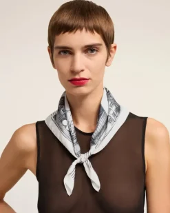 Ami Paris Place Des Victoires Scarf BLACK/WHITE Cheap