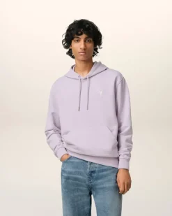 Ami Paris Purple Cotton Ami de Coeur Hoodie LILAC Discount