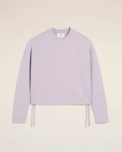 Ami Paris Purple Cotton Ami de Coeur Sweatshirt LILAC Fashion