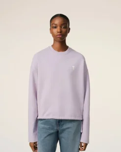 Ami Paris Purple Cotton Ami de Coeur Sweatshirt LILAC Fashion